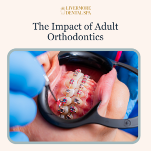 Adult patient reviewing a modern clear aligner tray during an orthodontic consultation at a clean, professional dental clinic.